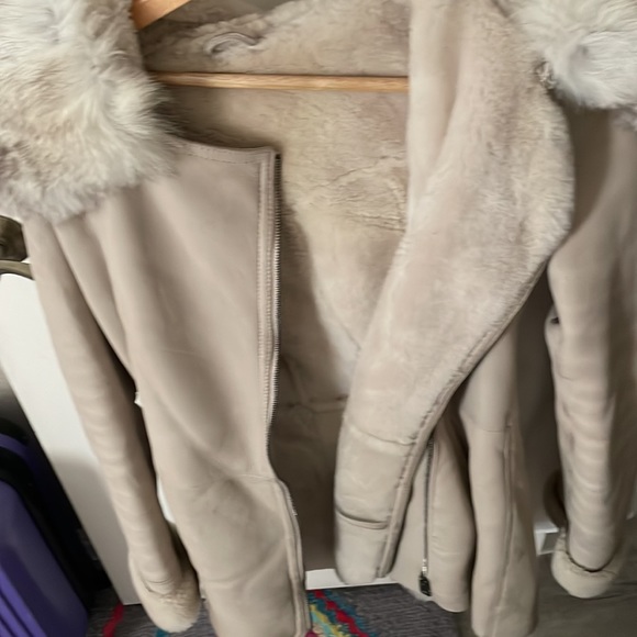 Lambskin Shearling Coat, real rabbit fur - Picture 9 of 13